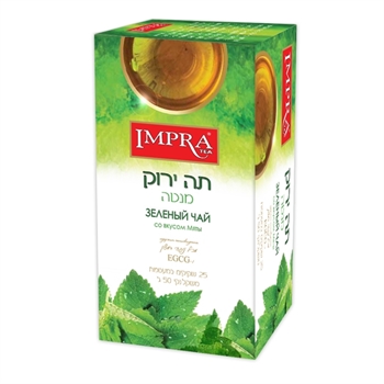 Цейлонский зелёный чай со вкусом Мяты 25 пакетиков по 2 г